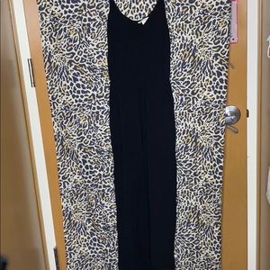 Black tank top jumpsuit with pockets